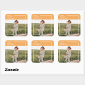 Moderne familie foto en Happy Thanksgiving Day Gif Vierkante Sticker (Vel)