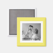 Moderne familie foto Geel Eenvoudig Lovely Gift Magneet (Voorkant / Achterkant)