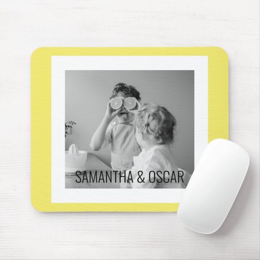 Moderne familie foto Geel Eenvoudig Lovely Gift Muismat (Met muis)