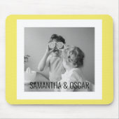 Moderne familie foto Geel Eenvoudig Lovely Gift Muismat (Voorkant)