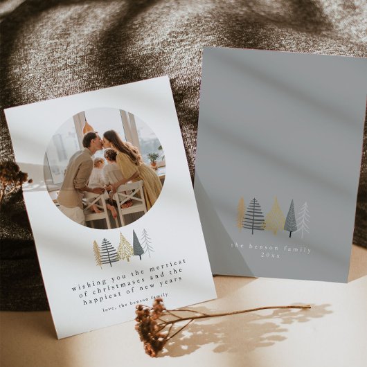 Moderne Familie Foto Kerst Kaart
