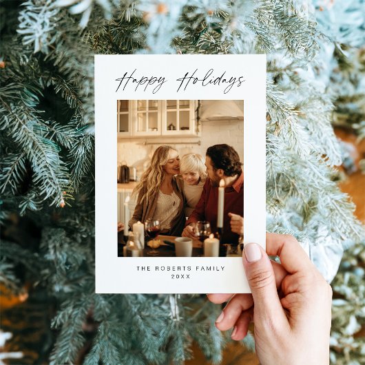 Moderne Familie Foto Kerst Kaart