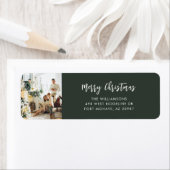 Moderne familie foto kerst terug adres etiket (Insitu)