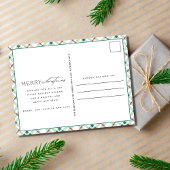 Moderne Familie Foto Kerstmis Plaid Feestdagenkaart