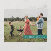 Moderne Familie Foto Kerstmis Plaid Feestdagenkaart (Voorkant)
