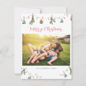 Moderne familie foto Kerstvakantie script Notitiekaartje (Voorkant)