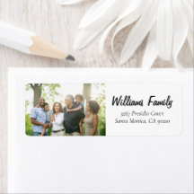 Moderne Familie Foto Minimale het Adres van het Ma