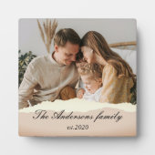 Moderne familie foto & persoonlijk cadeau met naam fotoplaat (Voorkant)
