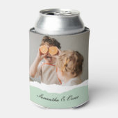 Moderne familie foto & persoonlijke naam Mint Gift Blikjeskoeler (Blikje Voorkant)
