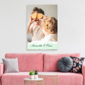 Moderne familie foto & persoonlijke naam Mint Gift Canvas Afdruk (Insitu (Woonkamer))