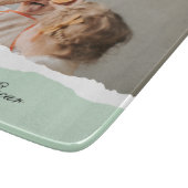 Moderne familie foto & persoonlijke naam Mint Gift Snijplank (Hoek)