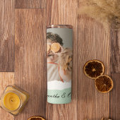 Moderne familie foto & persoonlijke naam Mint Gift Thermosbeker