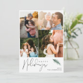 Moderne familie foto Prettige feestdagen kerst Feestdagenkaart (Staand voorkant)