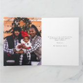 Moderne familie foto Prettige feestdagen kerst Kaart (Binnen)