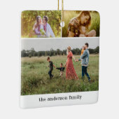Moderne Familie Fotocollage 6 Foto's Kerstmis Keramisch Ornament (Rechts)