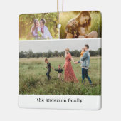 Moderne Familie Fotocollage 6 Foto's Kerstmis Keramisch Ornament (Links)