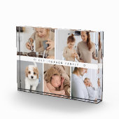 Moderne Familie Fotocollage Gepersonaliseerde naam Fotoblokken (Rechts)