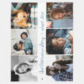 Moderne familie fotocollage handgeschreven script fleece deken (Voorkant)