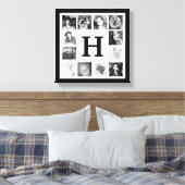 Moderne Familie Fotocollage met Monogram Canvas Afdruk (Insitu (Slaapkamer))