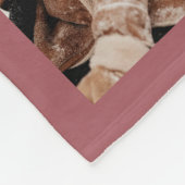 Moderne Familie Fotocollage Monogrammed Dusty Pink Fleece Deken (Hoek)