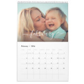 Moderne Familie Fotocollage Paarse Glitter Custom Kalender (Feb 2026)