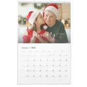 Moderne Familie Fotocollage Rode Glitter Custom Kalender (Jan 2026)