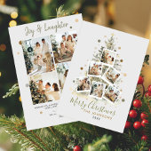 Moderne Familie Fotocollage Vrolijk Kerstfeest Feestdagenkaart