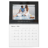 Moderne familie fotokalender zwart kalender (Feb 2026)