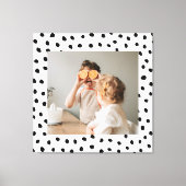 Moderne familie foto's en zwarte Stippen — mooie c Canvas Afdruk (Voorkant)