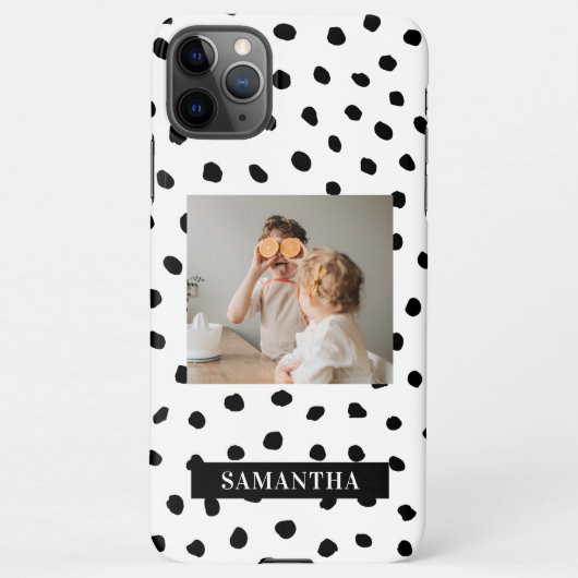 Moderne familie foto's en zwarte Stippen — mooie c iPhone Hoesje (Achterkant)