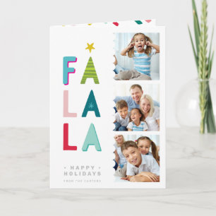 MODERNE FAMILIE FOTO'S vet heldere kleurrijke fa l Feestdagen Kaart