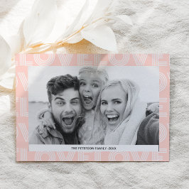 Moderne familie gewaagde liefde roze fotovalentijn feestdagenkaart