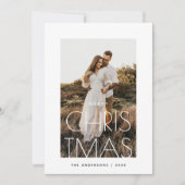 Moderne familie groet. Minimalistische kerstfoto Feestdagenkaart (Voorkant)