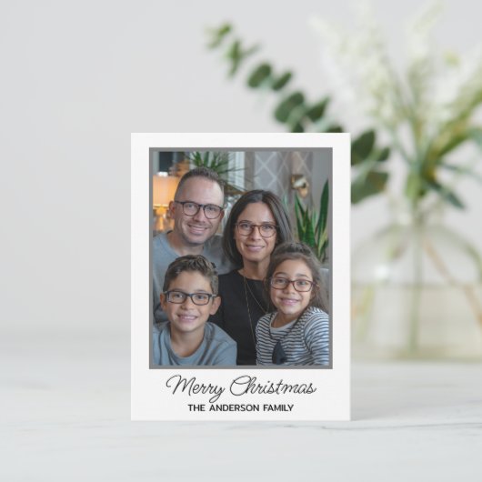 Moderne Familie Kerst Aangepaste Foto Gepersonalis Briefkaart (Staand voorkant)