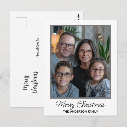 Moderne Familie Kerst Aangepaste Foto Gepersonalis Briefkaart (Voorkant / Achterkant)