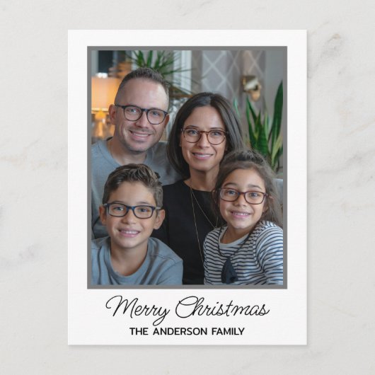 Moderne Familie Kerst Aangepaste Foto Gepersonalis Briefkaart (Voorkant)