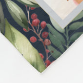 Moderne Familie Kerstfoto Collage Marine Blauw Fleece Deken (Hoek)