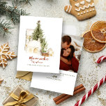 moderne familie kerstfoto feestdagenkaart<br><div class="desc">Deze kerst zal een beetje helderder zijn met deze moderne,  -achtige waterverf kerstkaarten van ons Vintage Christmas collectie hierboven.</div>