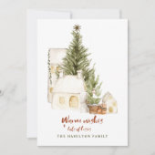 moderne familie kerstfoto feestdagenkaart (Voorkant)