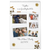 Moderne Familie Minimaal Aangepaste foto Kalender (Hoes)