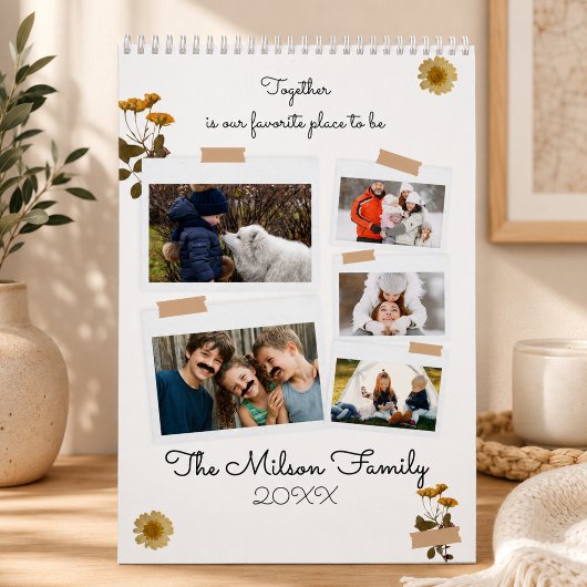 Moderne Familie Minimaal Aangepaste Foto Kalender