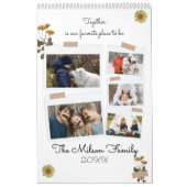 Moderne Familie Minimaal Aangepaste Foto Kalender (Hoes)