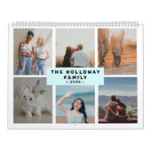 Moderne familie monogram naam blauwgroen 18 foto's kalender (Hoes)