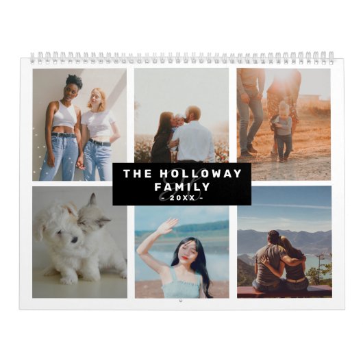 Moderne familie monogram naam zwart18 foto's colla kalender (Hoes)