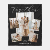 Moderne Familie Multi Foto Zwart Fleece Deken (Voorkant)