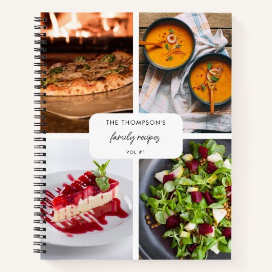 Moderne familie ontvangt 4 foto-inkeping notitieboek (Voorkant)