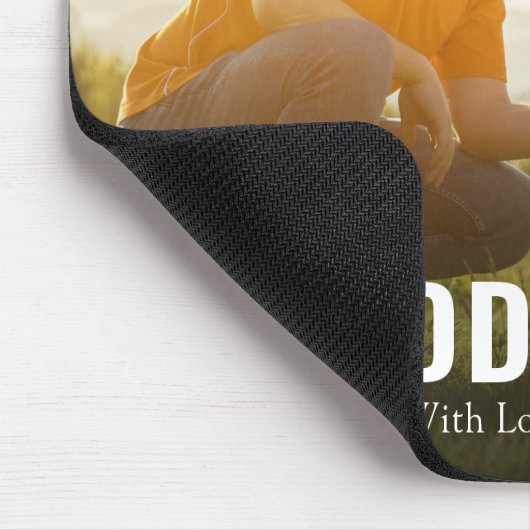 Moderne familie papa en ik gepersonaliseerd muismat (Hoek)