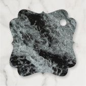 Moderne familie reünie Black White Falling Water Bedankjes Labels (Achterkant)