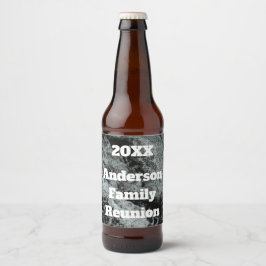 Moderne familie reünie Black White Falling Water Bier Etiket