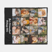 Moderne Familie Tekst Aangepaste 16 Foto Collage Fleece Deken (Voorkant (Horizontaal))